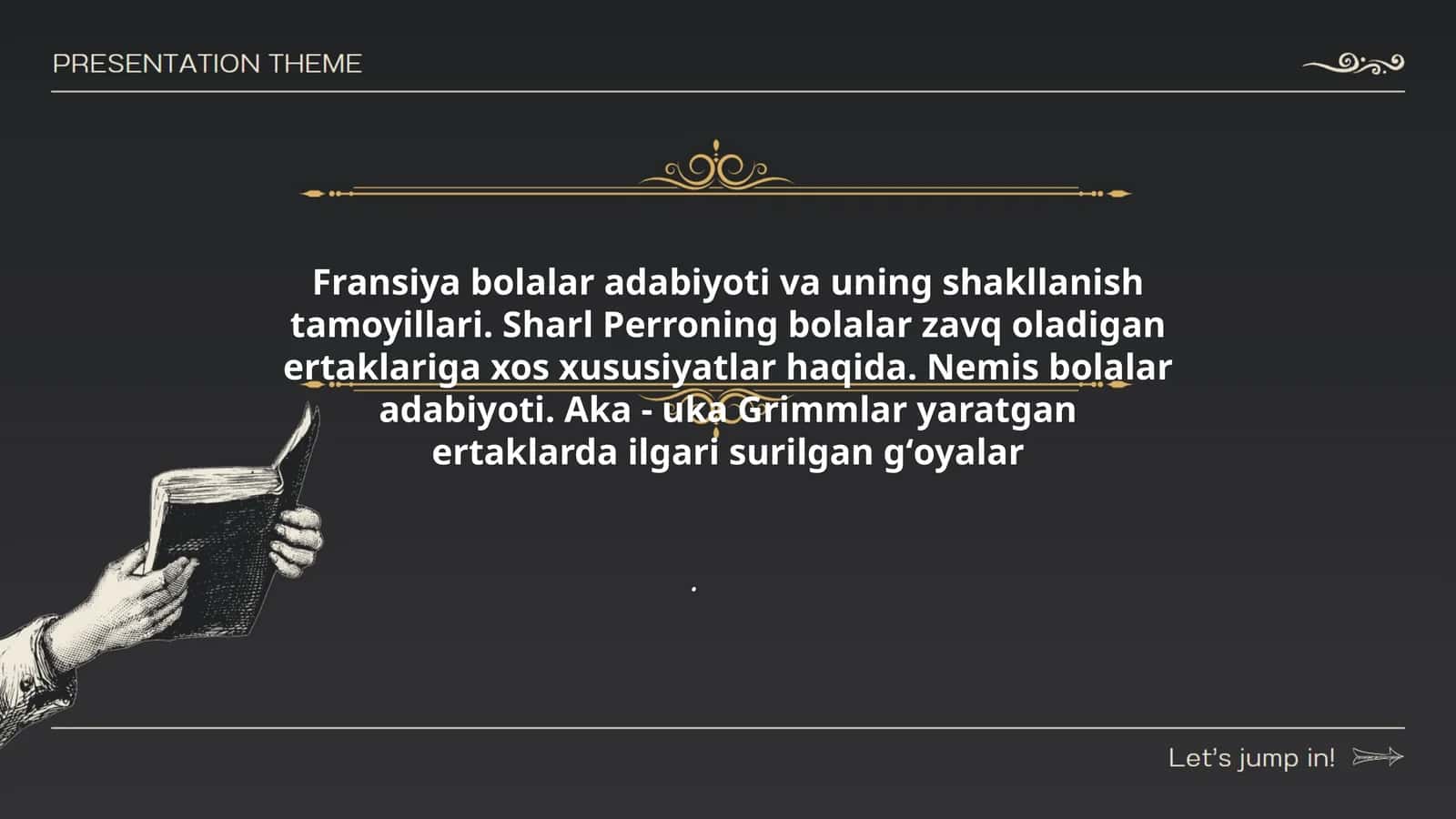 Fransiya bolalar adabiyoti va uning shakllanish tamoyillari
