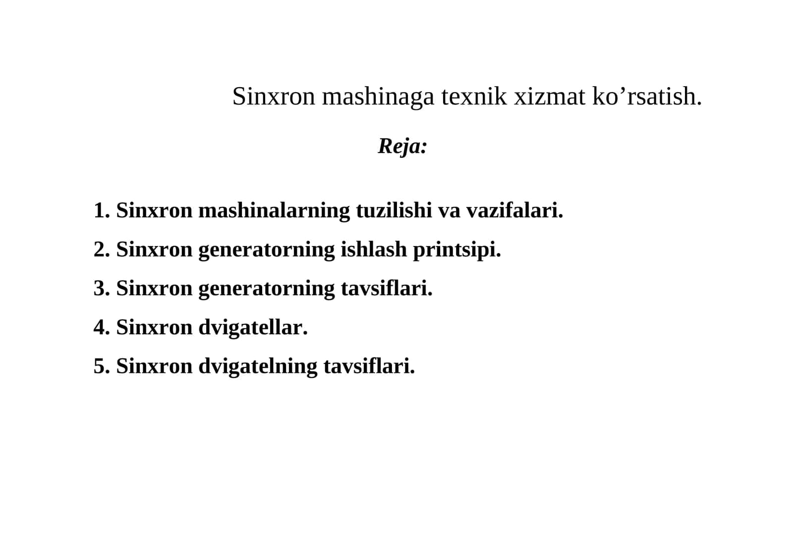 Sinxron mashinalarning tuzilishi va vazifalari