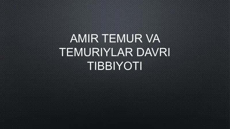 Temuriylar davrida tibbiyot