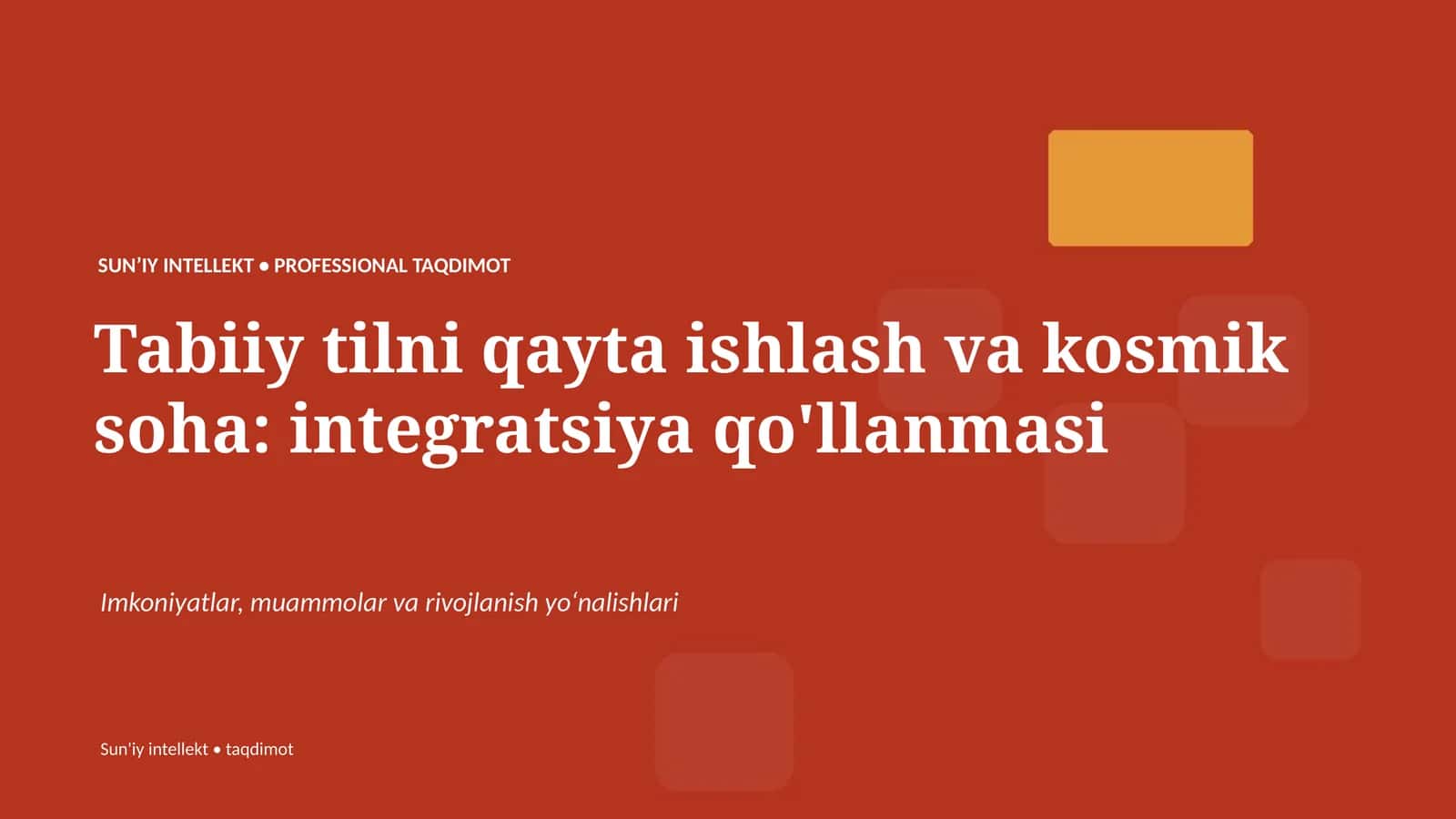 Tabiiy tilni qayta ishlash va kosmik soha: integratsiya qo'llanmasi