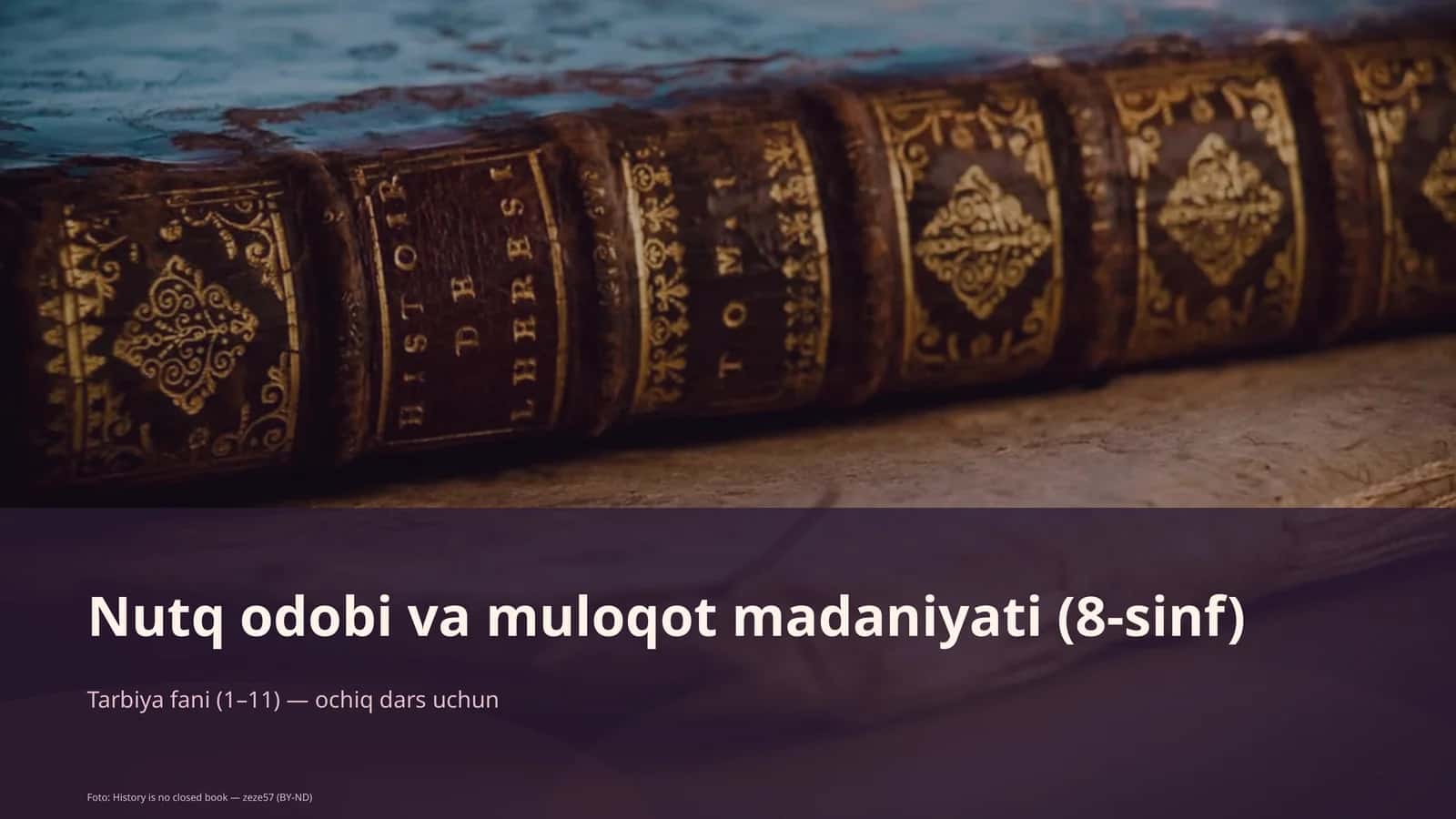 Nutq odobi va muloqot madaniyati (8-sinf)