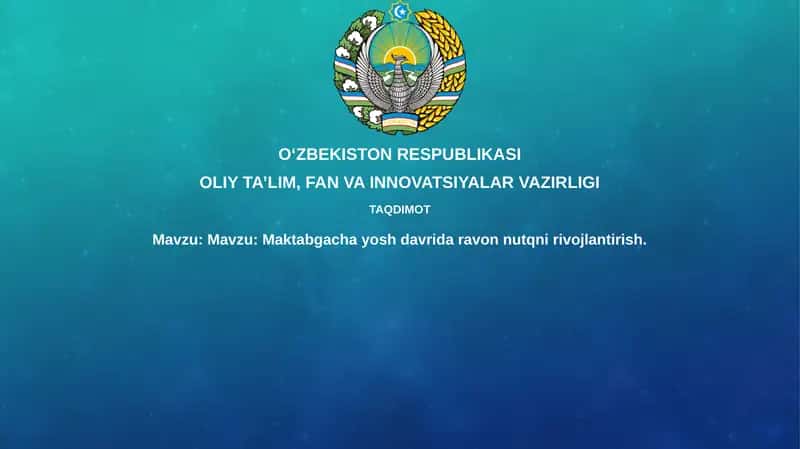 Maktabgacha yoshdagi bolalarda ravon nutqni rivojlantirish