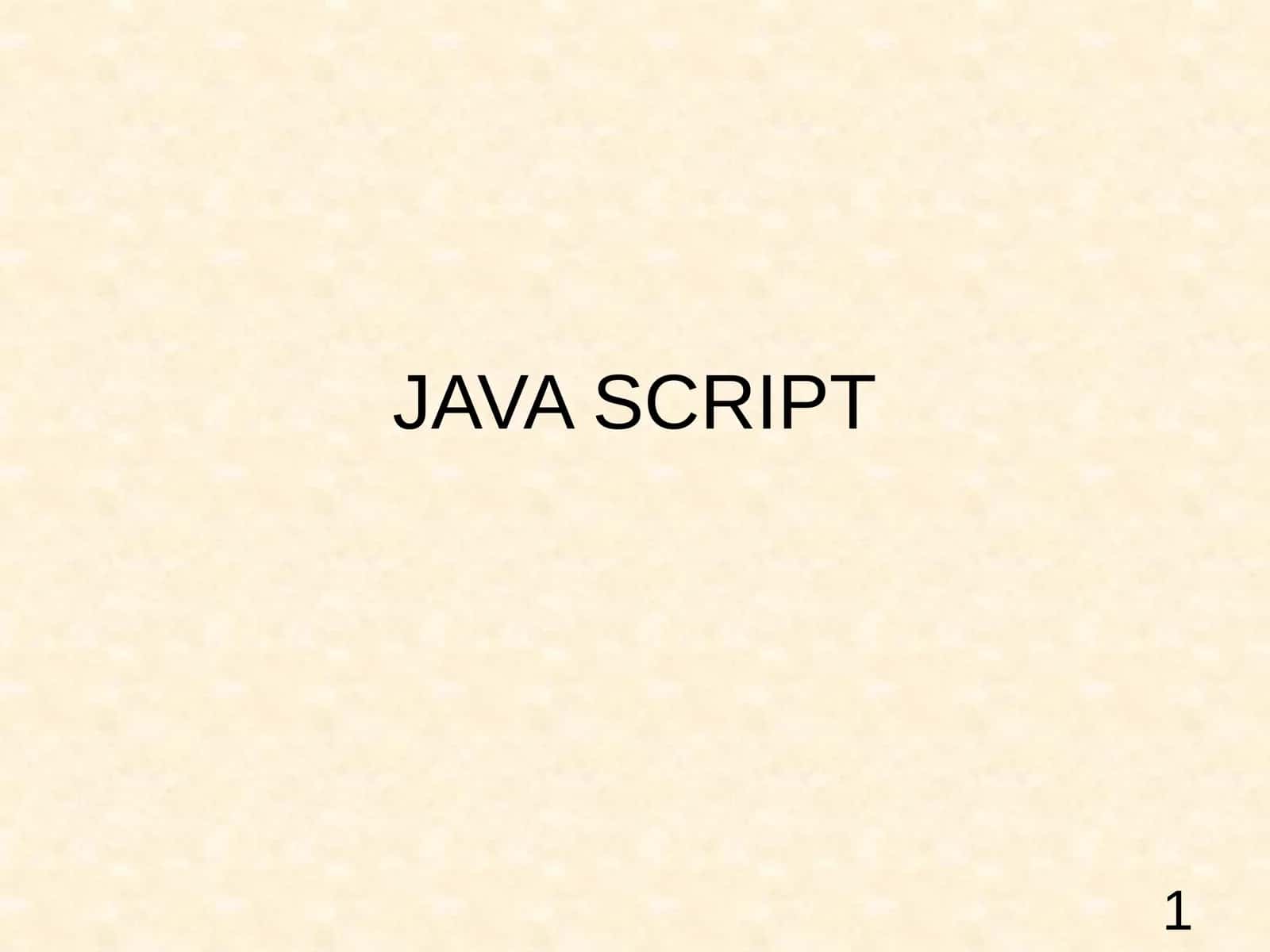 JAVA SCRIPT