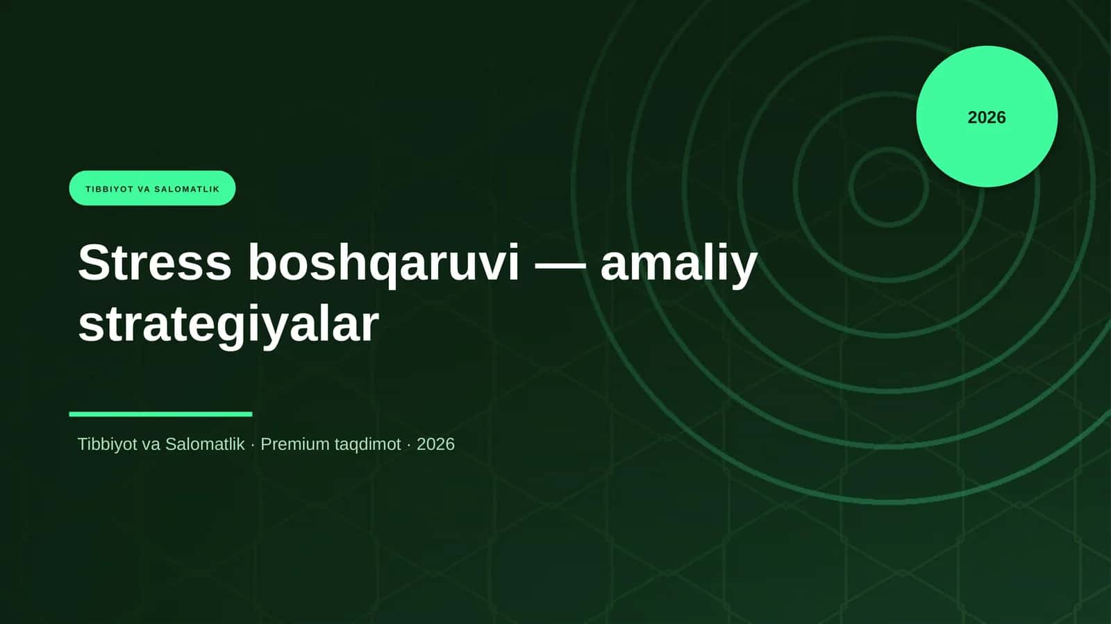 Stress boshqaruvi — amaliy strategiyalar