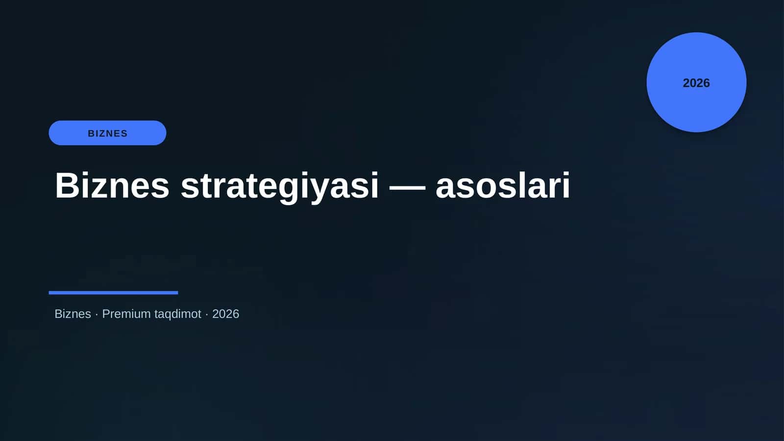 Biznes strategiyasi — asoslari