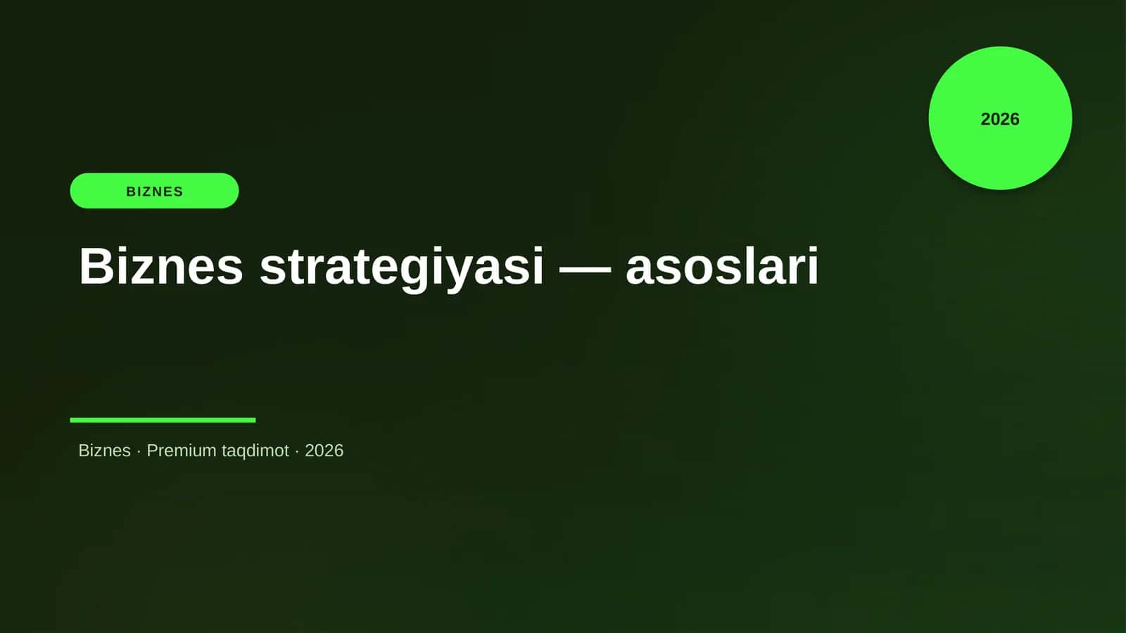 Biznes strategiyasi — asoslari