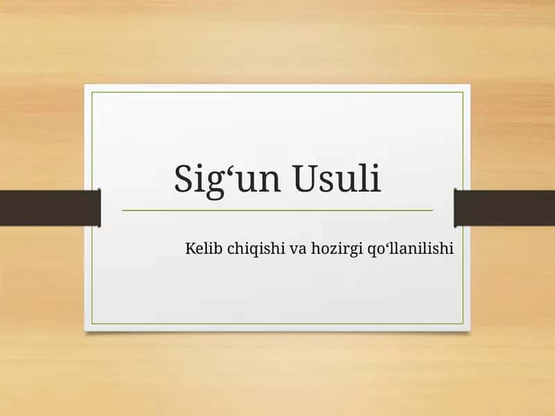 Sig‘un Usuli