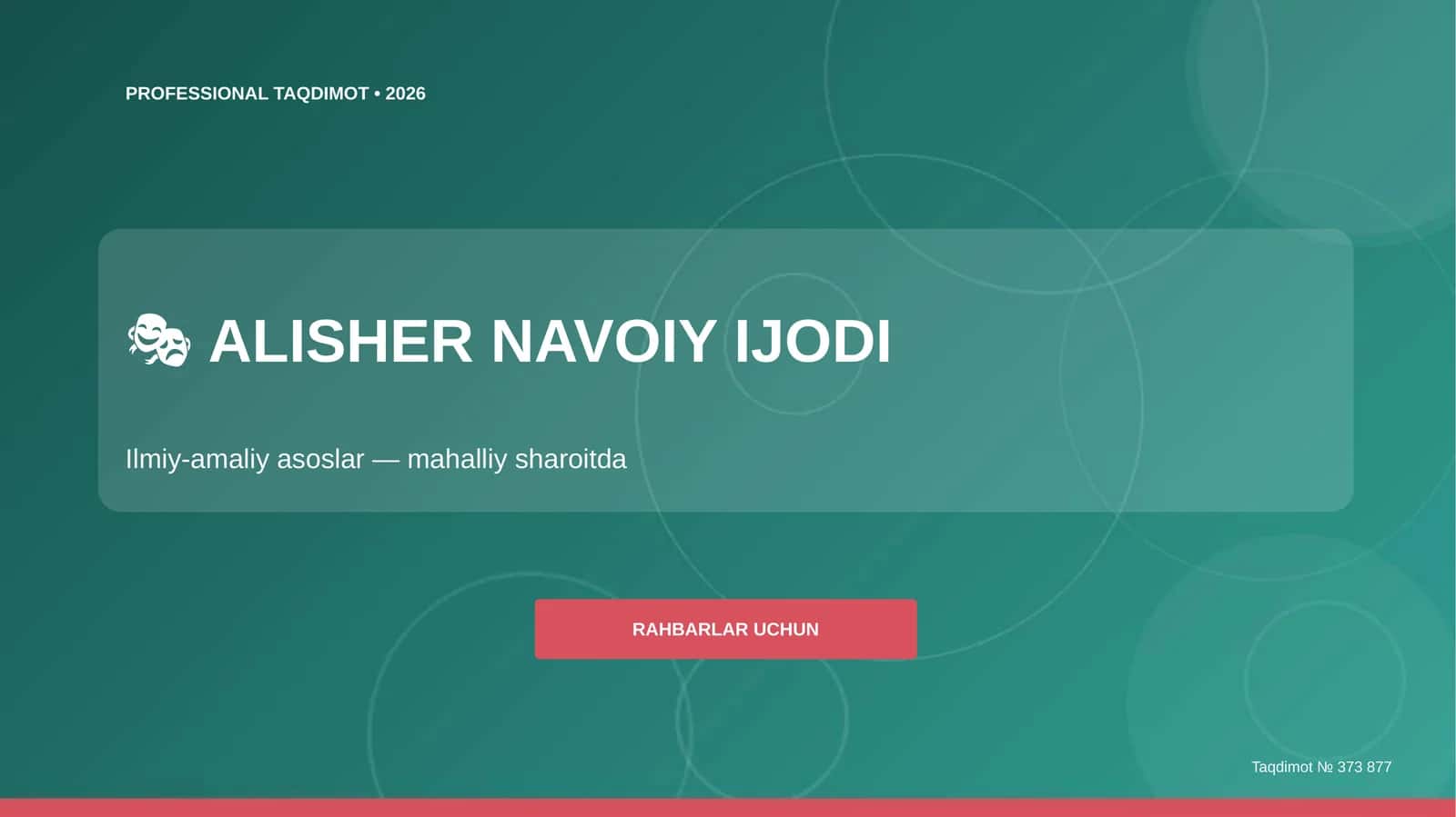 ALISHER NAVOIY IJODI