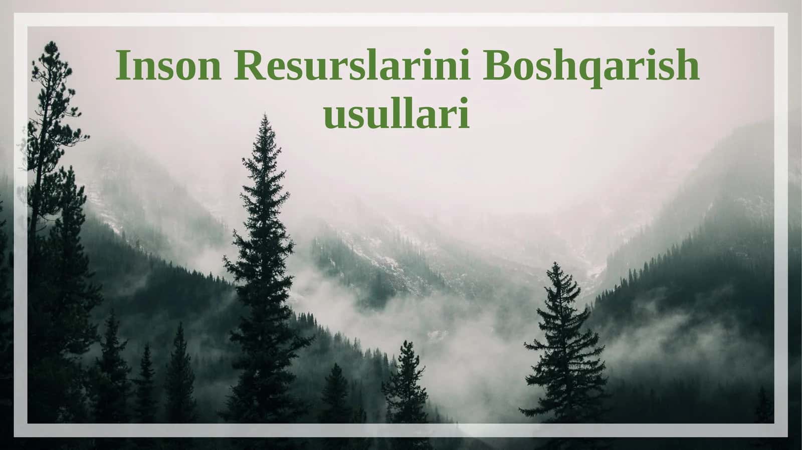 Inson resurslarini boshqarish usullari