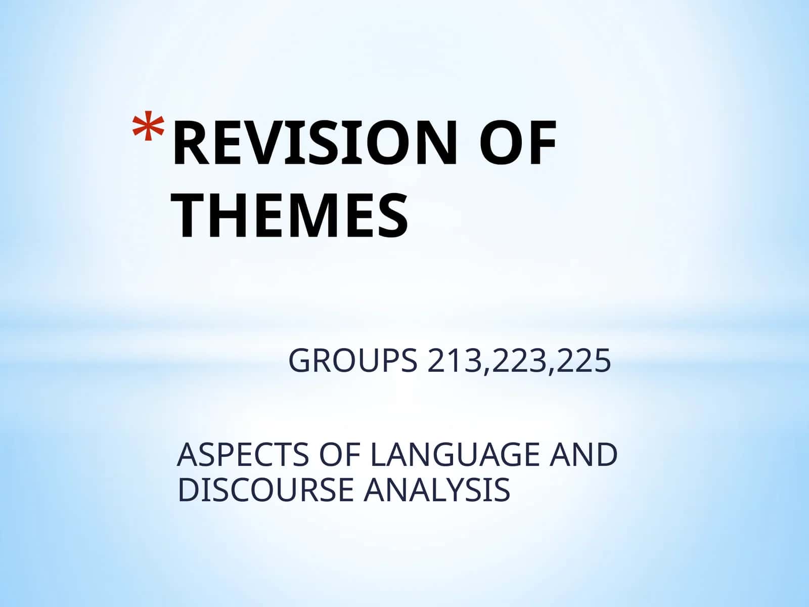 ASPECTS OF LANGUAGE AND DISCOURSE ANALYSIS