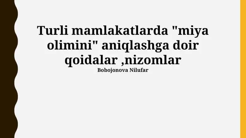 Ta'rif va o'lchov mezonlari