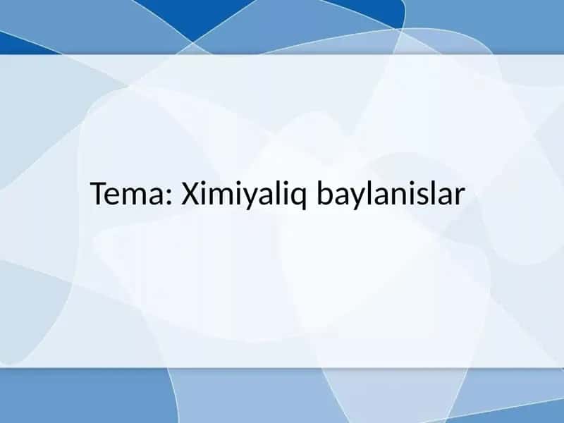 Ximiyaliq baylanislar