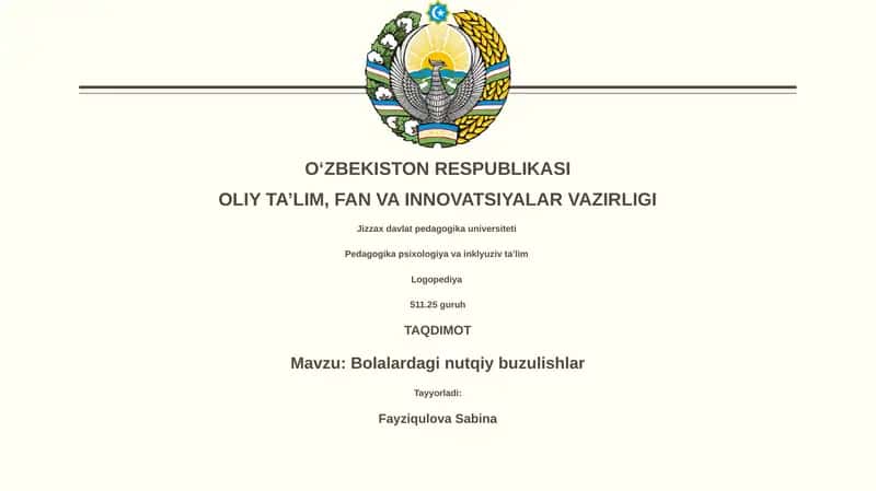 Bolalardagi nutqiy buzulishlar