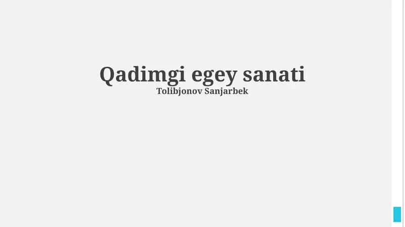Qadimgi egey sanati