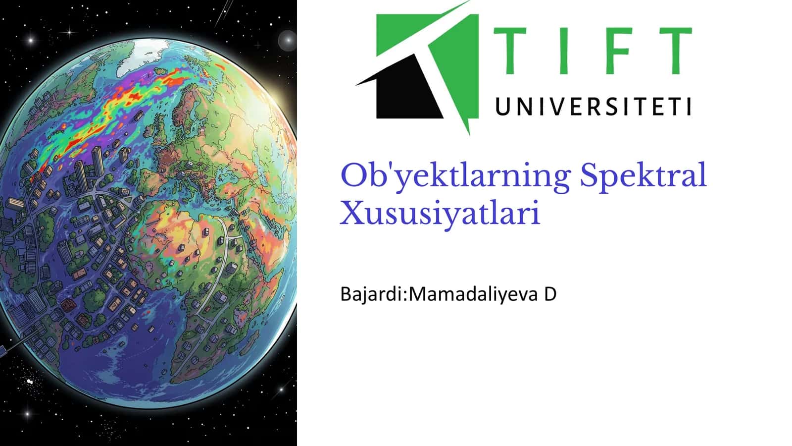 Ob'yektlarning Spektral Xususiyatlari.