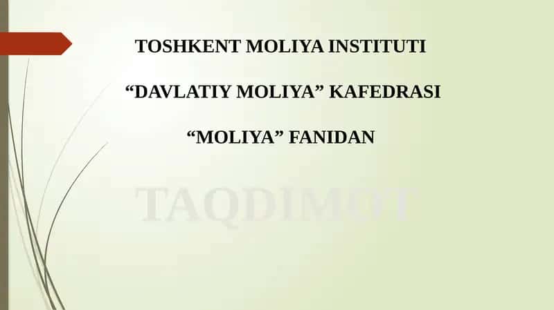Moliyaning mohiyati va funksiyalari