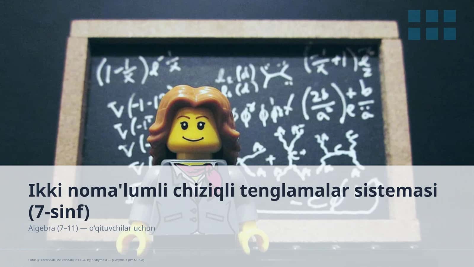 Ikki noma'lumli chiziqli tenglamalar sistemasi (7-sinf)