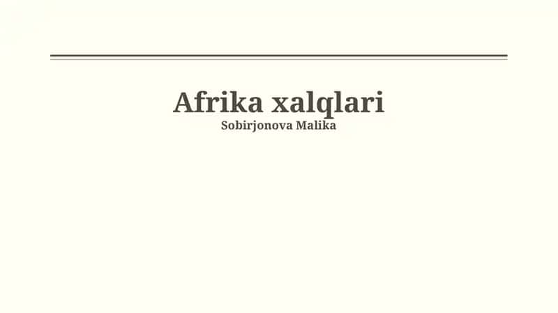 Afrika xalqlari