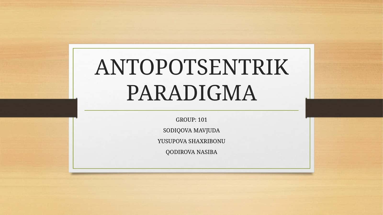 Antropotsentrikparadigma