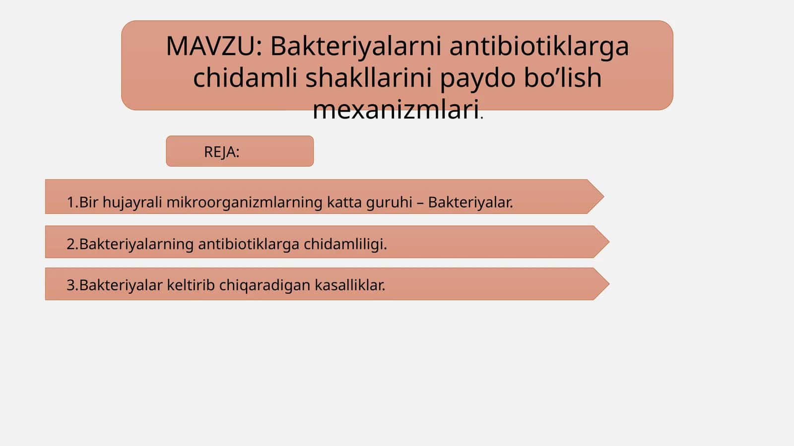 Bakteriyalarni antibiotiklarga chidamli shakllarini paydo bo’lish mexanizmlari