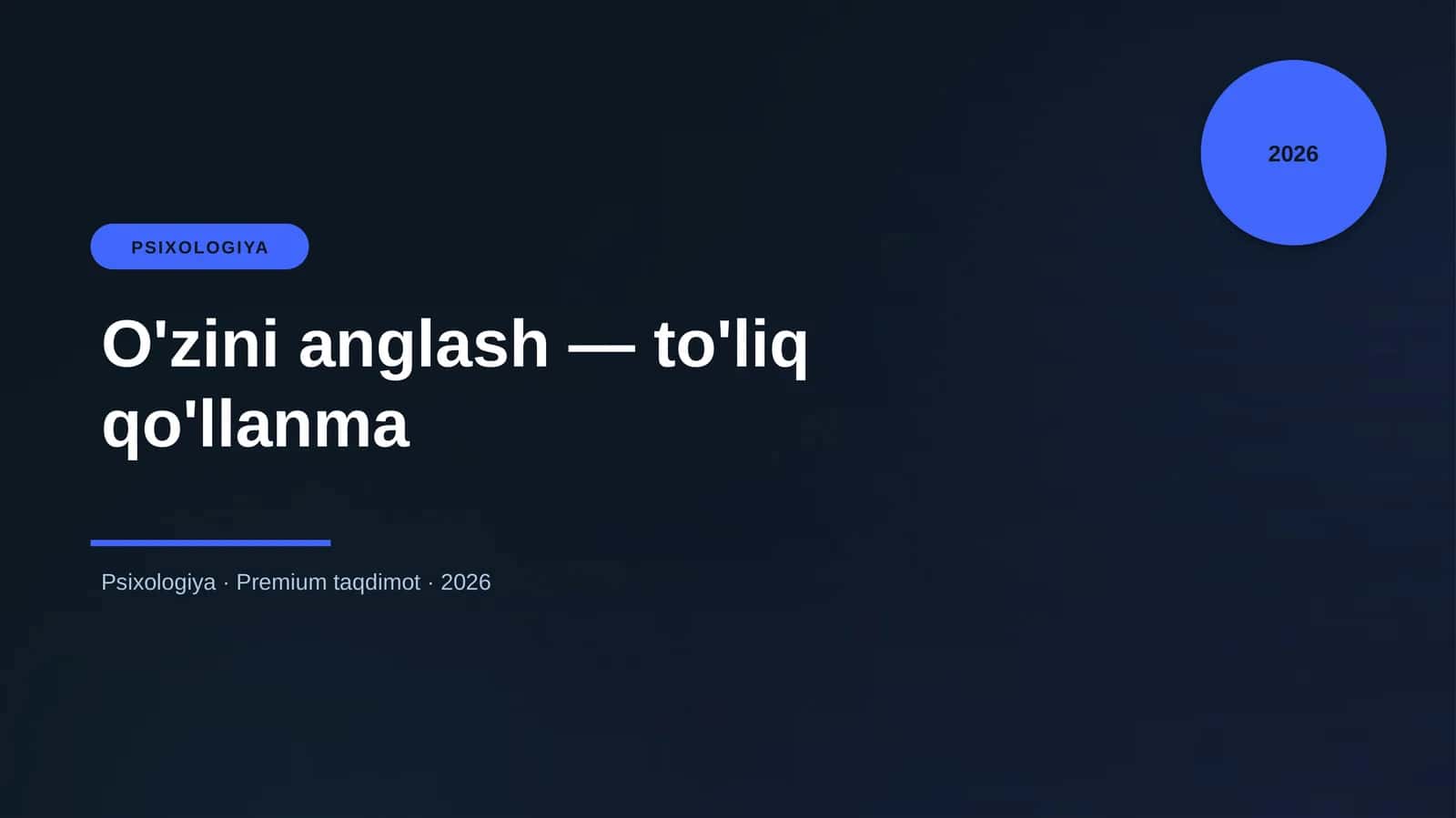 O'zini anglash — to'liq qo'llanma