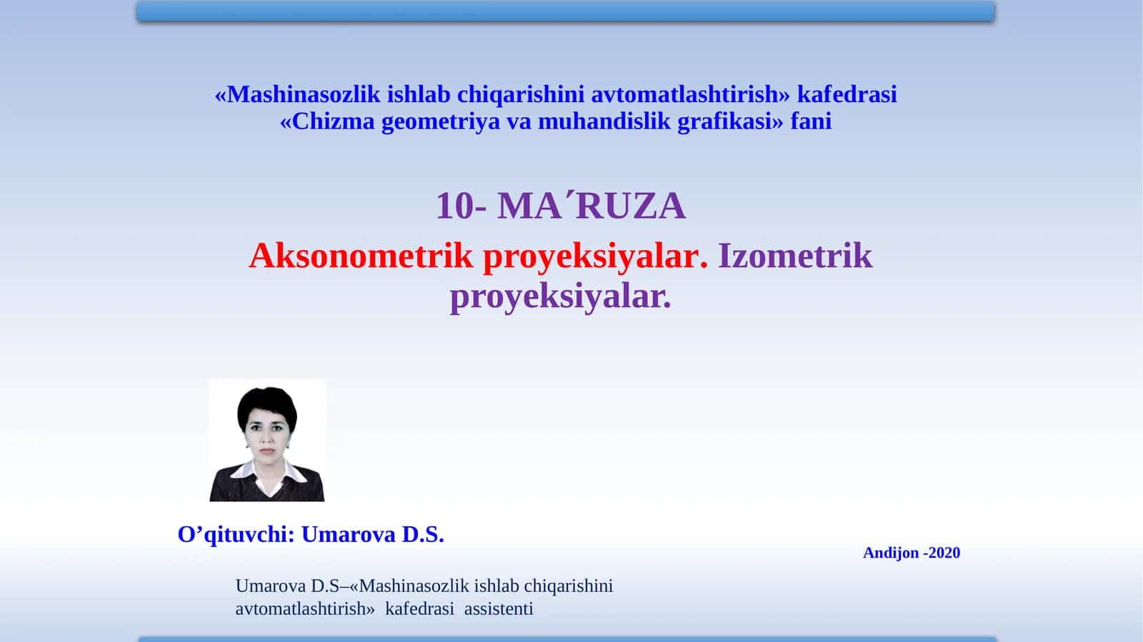 Aksonometrik proyeksiyalar. Izometrik proyeksiyalar