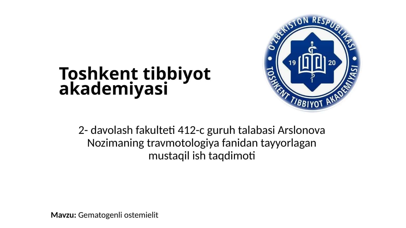 Gemotogenli osteomielit
