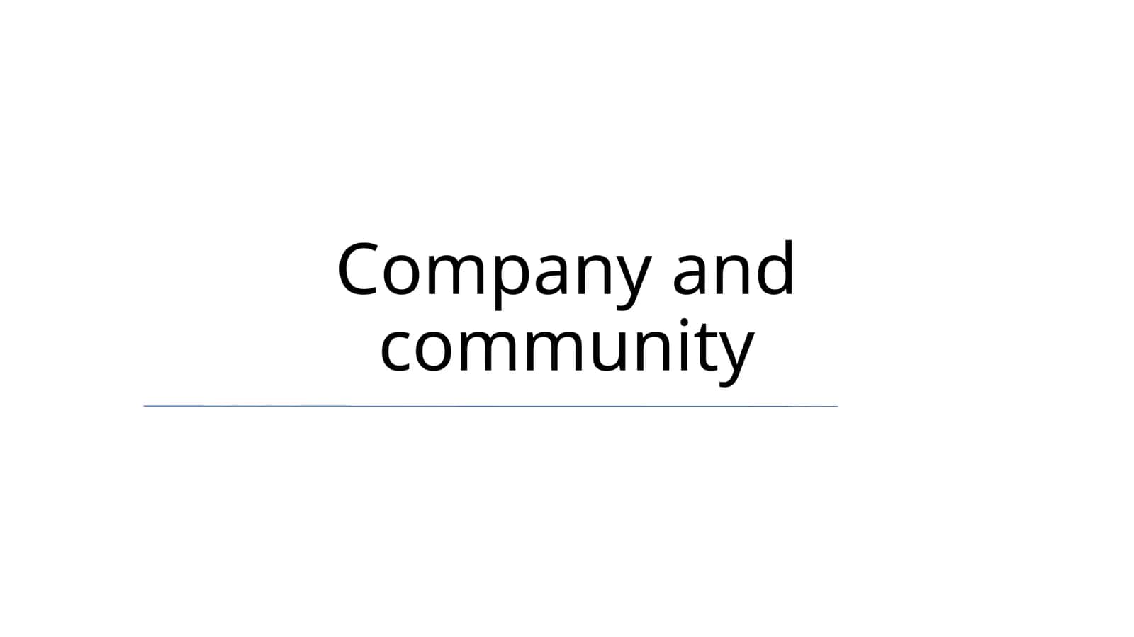 Company and community