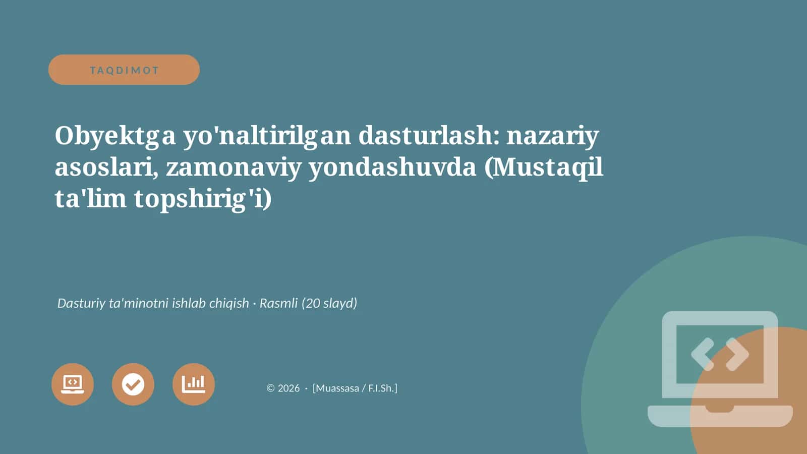 Obyektga yo'naltirilgan dasturlash