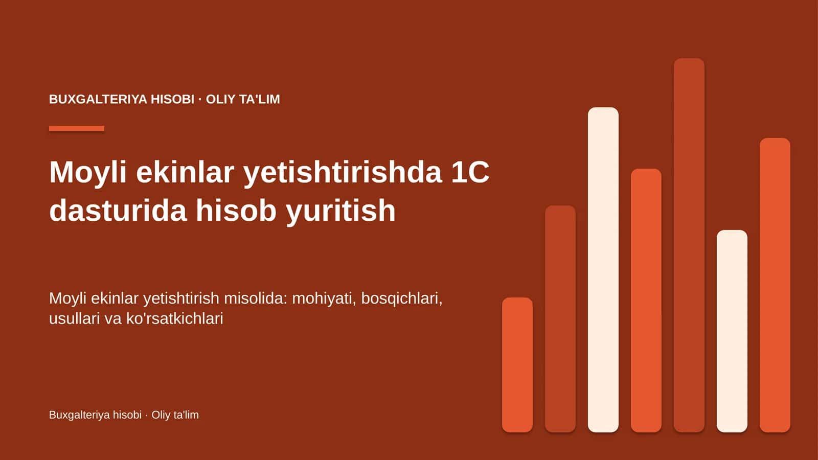 moyli ekinlar yetishtirishda 1c dasturida hisob yuritish 1953