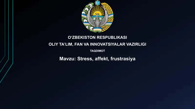 Stress, Affekt va Frustratsiya