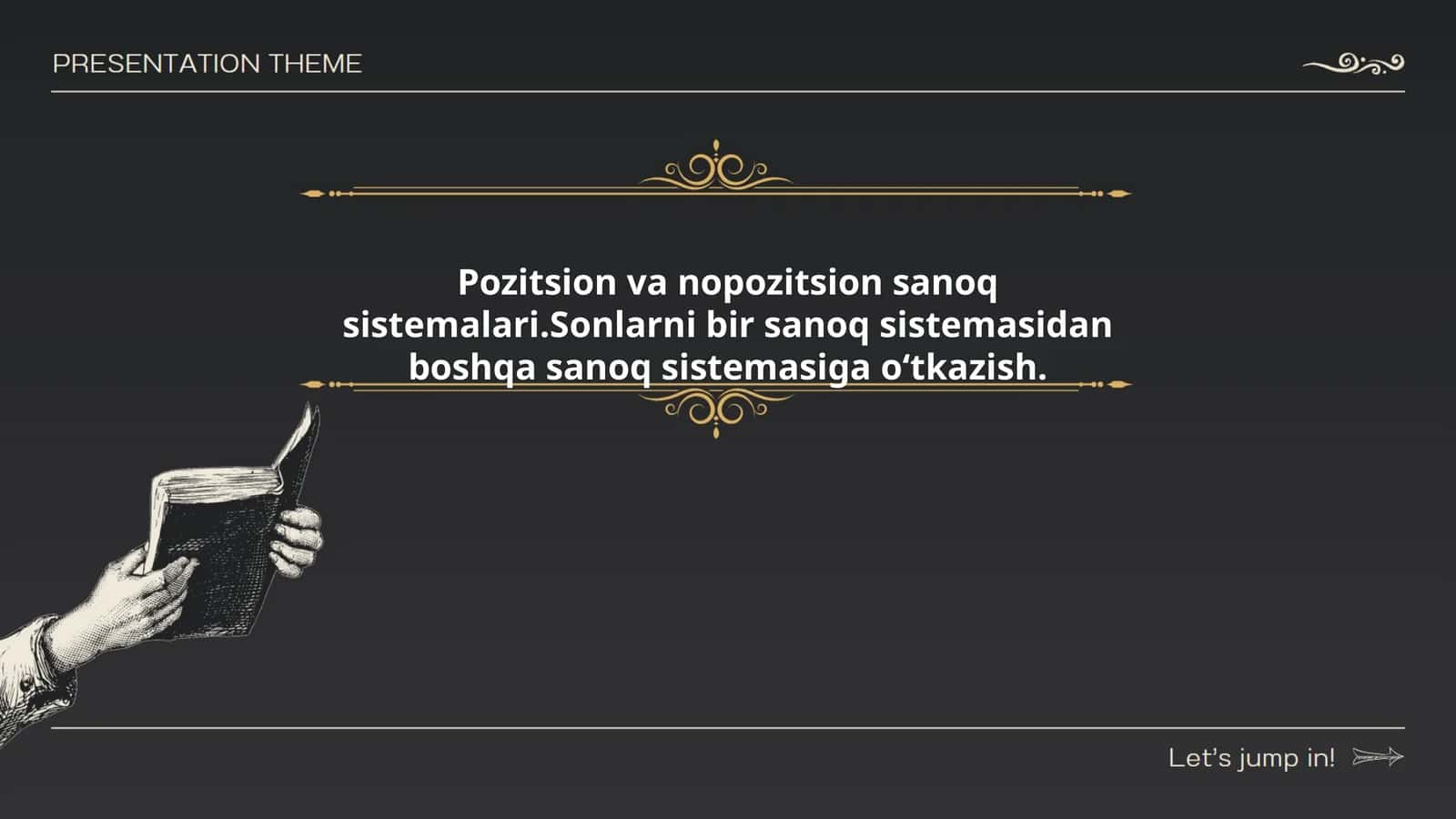Pozitsion va nopozitsion sanoq sistemalari.Sonlarni bir sanoq sistemasidan boshqa sanoq sistemasiga oʻtkazish