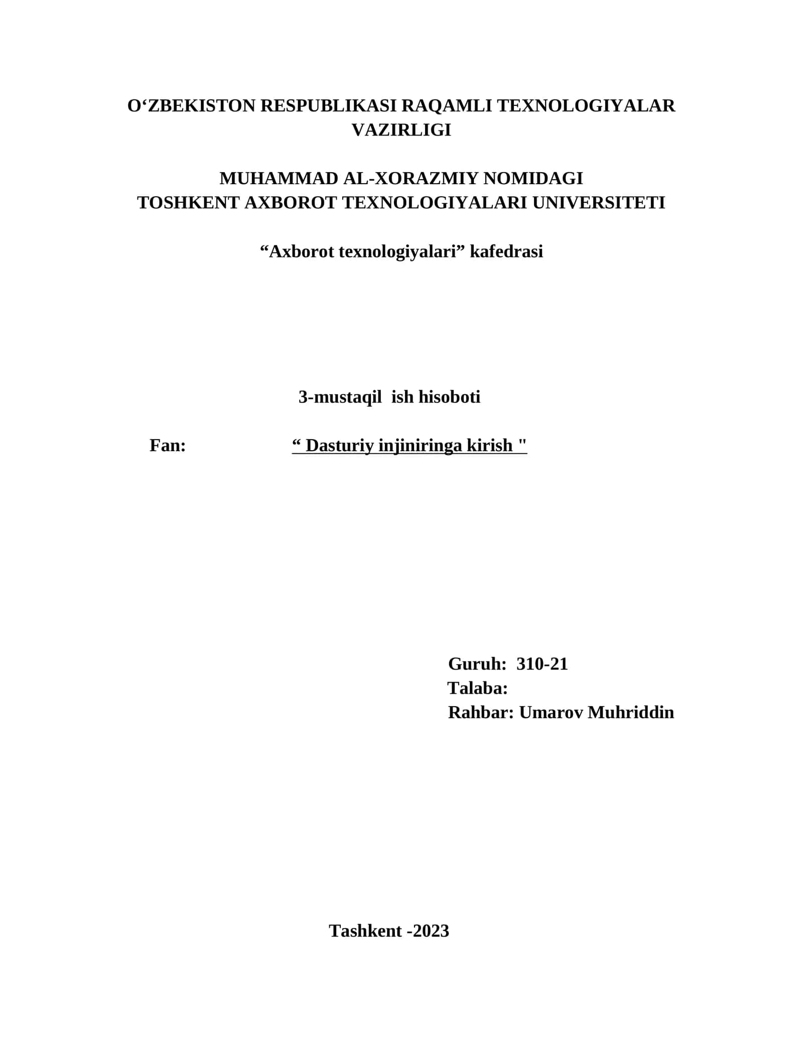 Dasturlash mustaqil ish. Mavzu: Internet qurilmalar arxitekturasi.