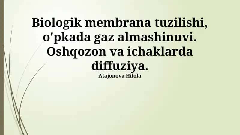 Biologik membrana tuzilishi