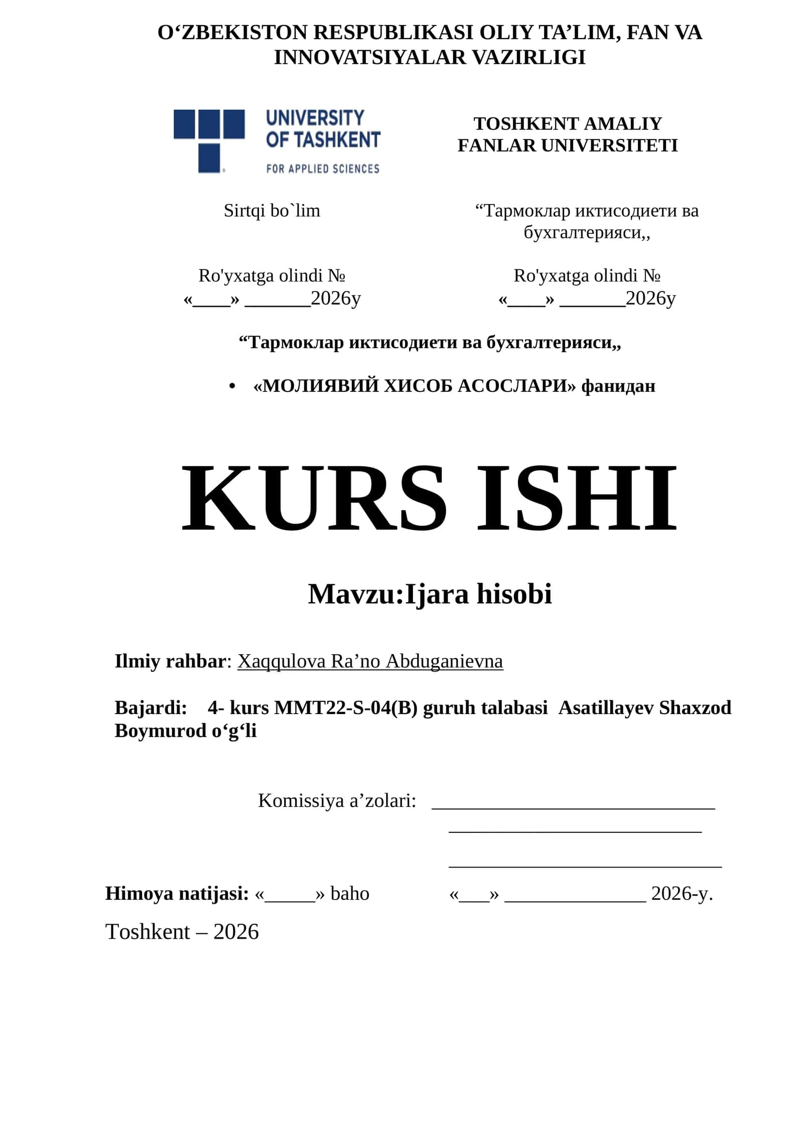 Ijara hisobi