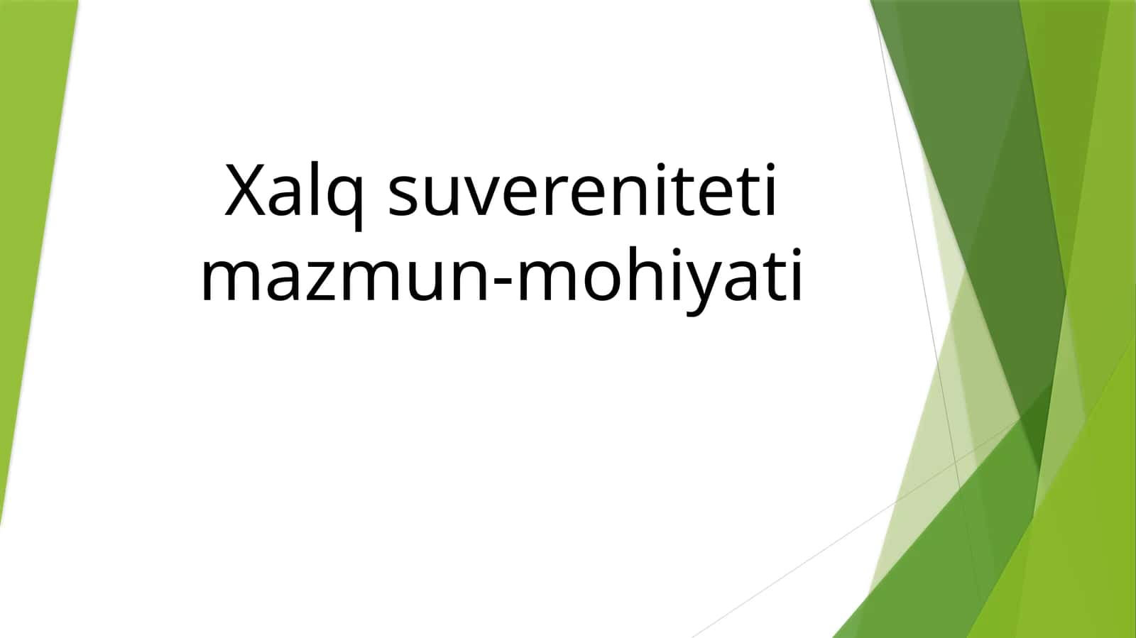 Xalq suvereniteti mazmun-mohiyati