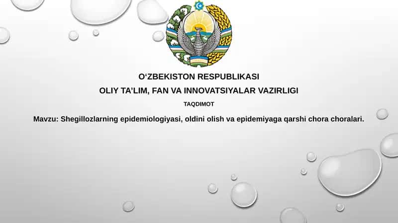 Shigellez: Epidemiologiya va Profilaktika