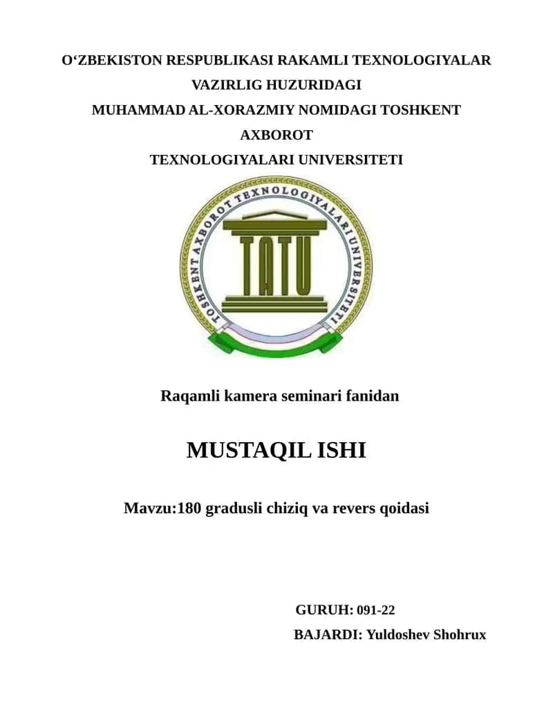180 gradusli chiziq va revers qoidasi