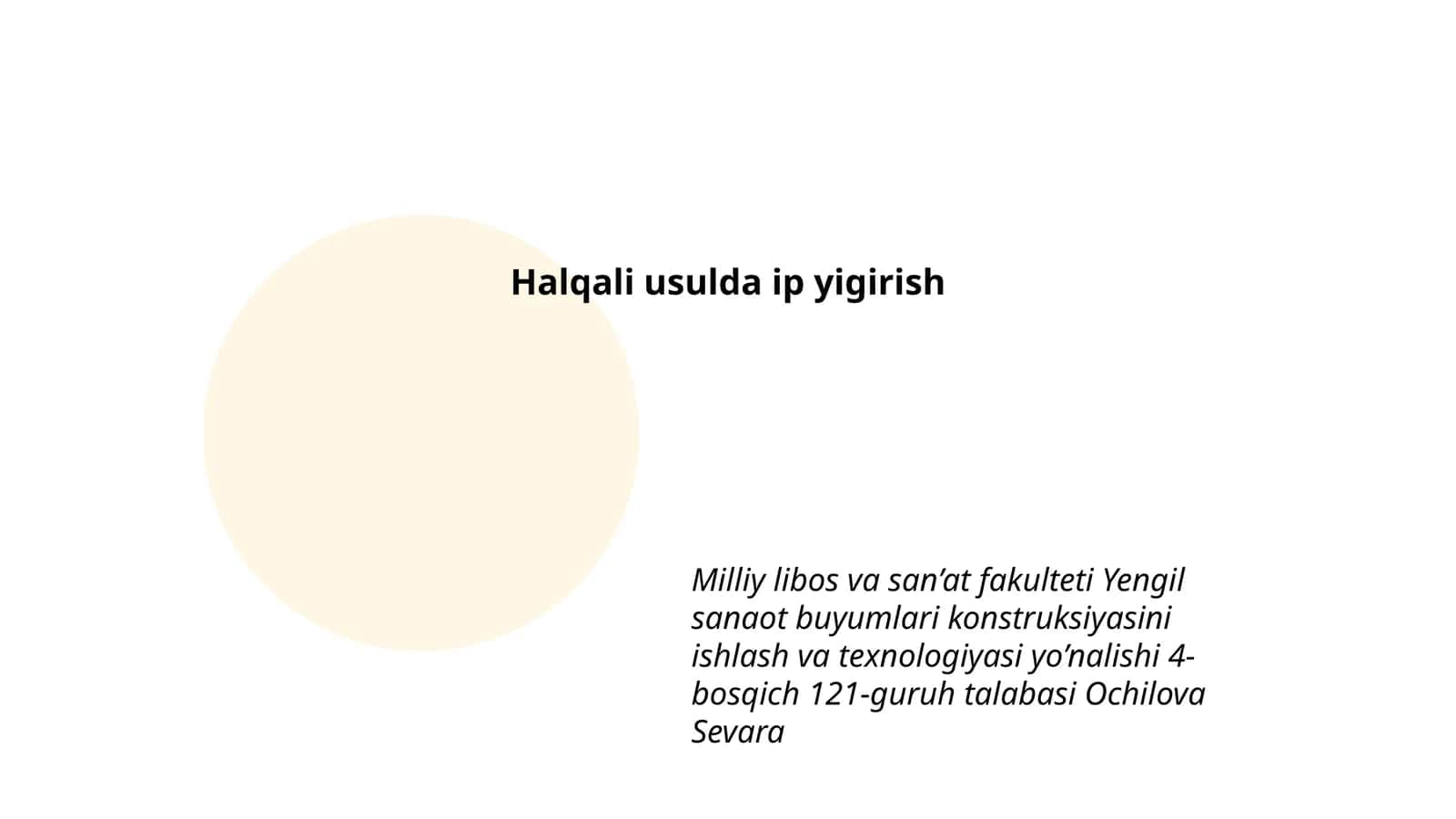 Halqali usulda ip yigirish