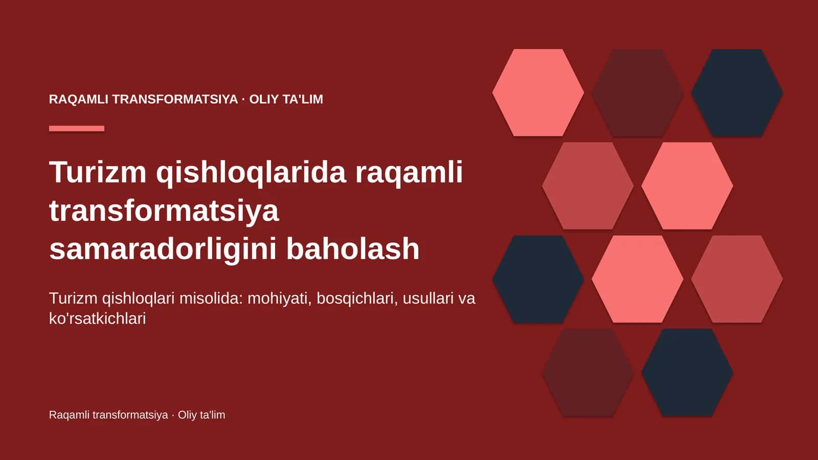 Turizm qishloqlarida raqamli transformatsiya samaradorligini baholash