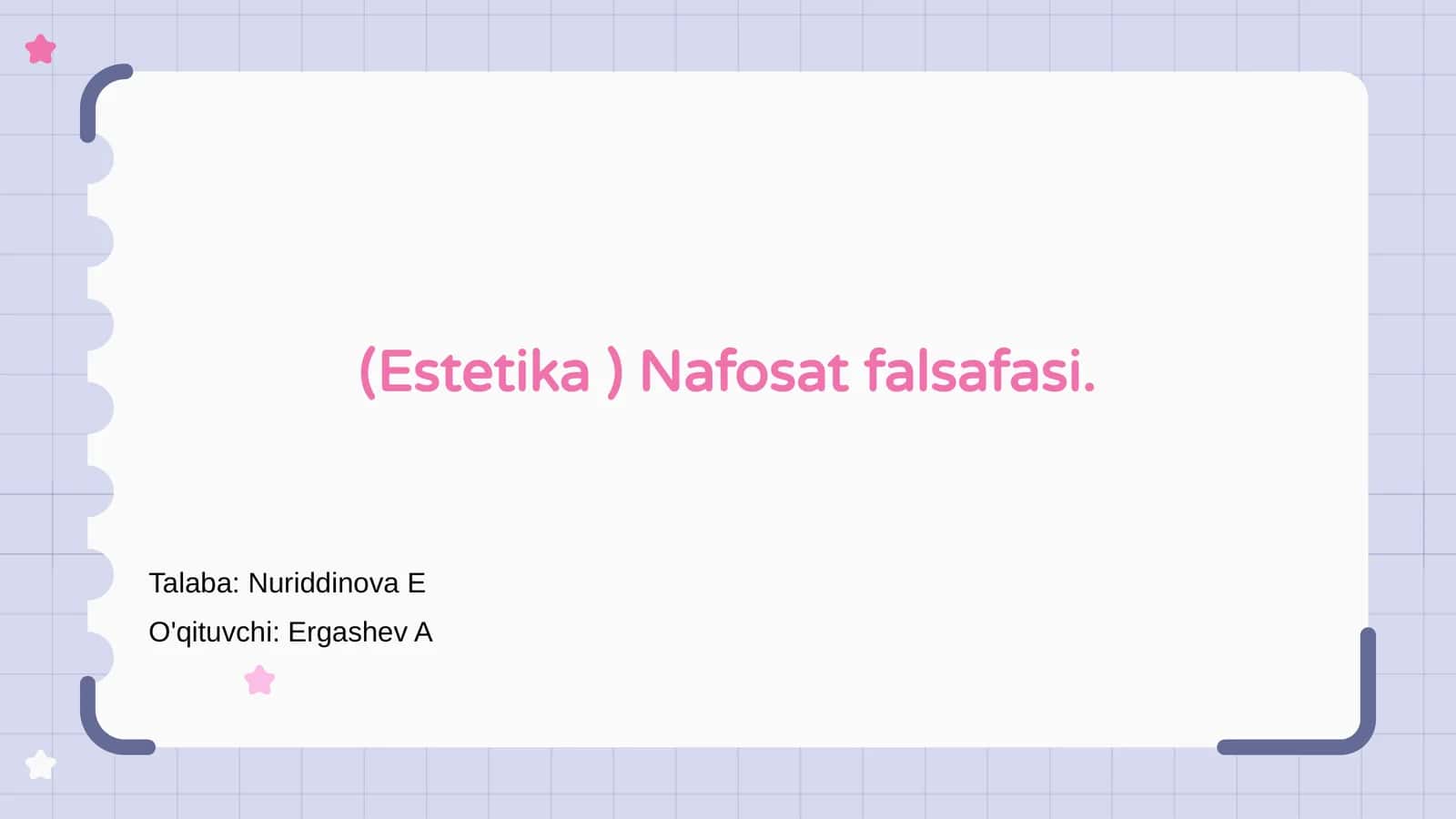 Estetika va Nafosat falsafasi