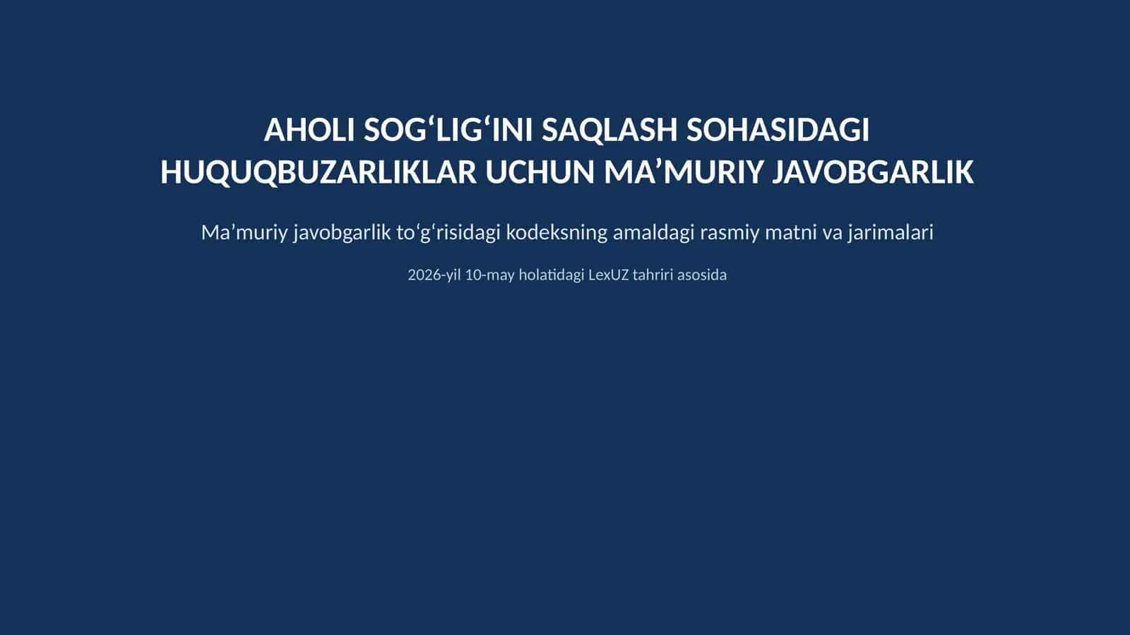 Ma’muriy javobgarlik haqida
