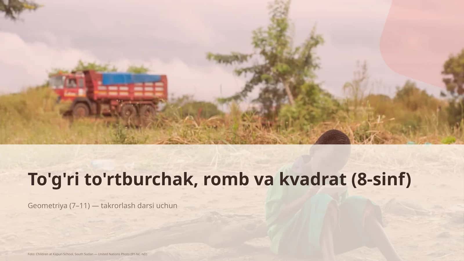 To'g'ri to'rtburchak, romb va kvadrat (8-sinf)