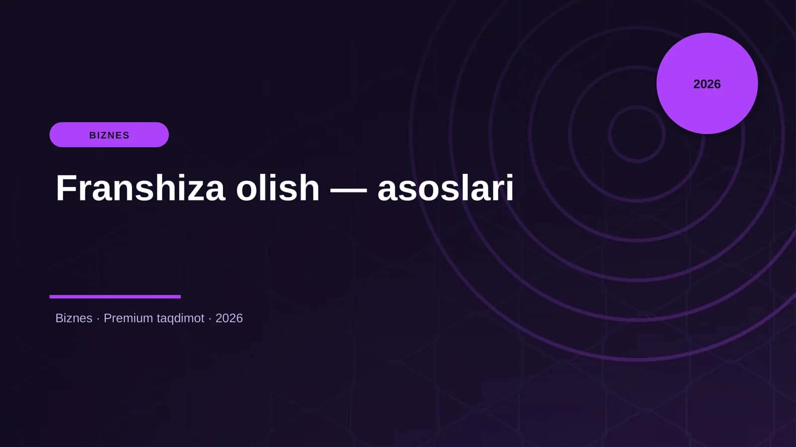 Franshiza olish — asoslari