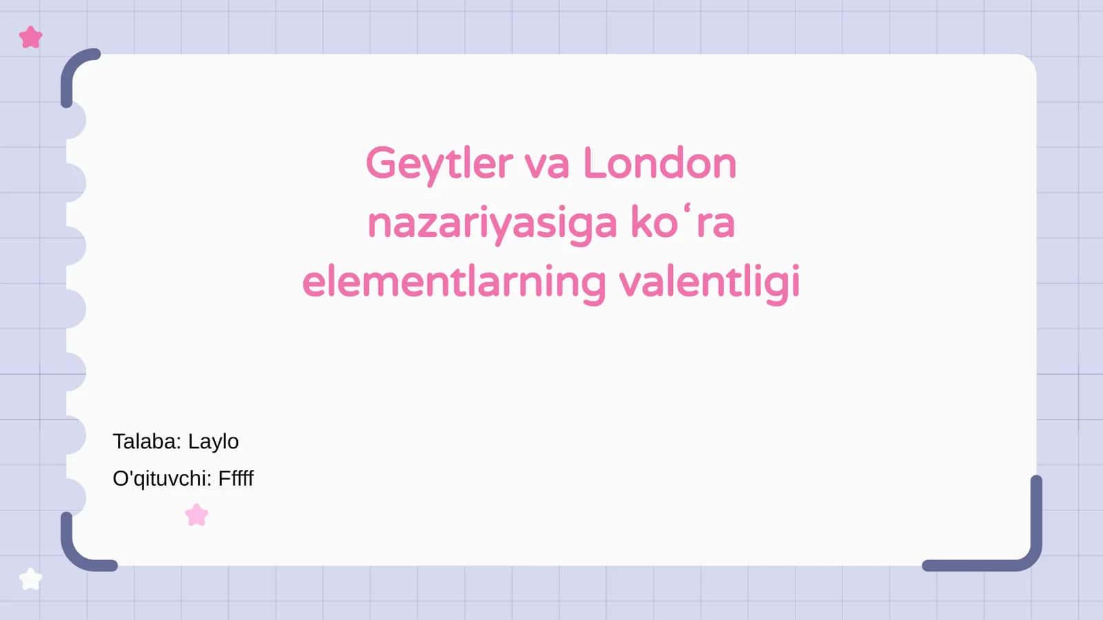 Geytler va London nazariyasiga koʻra elementlarning valentligi