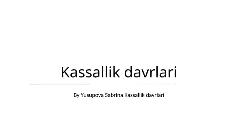 Kassallik davrlari