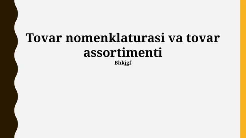 Mahsulot Assortimenti