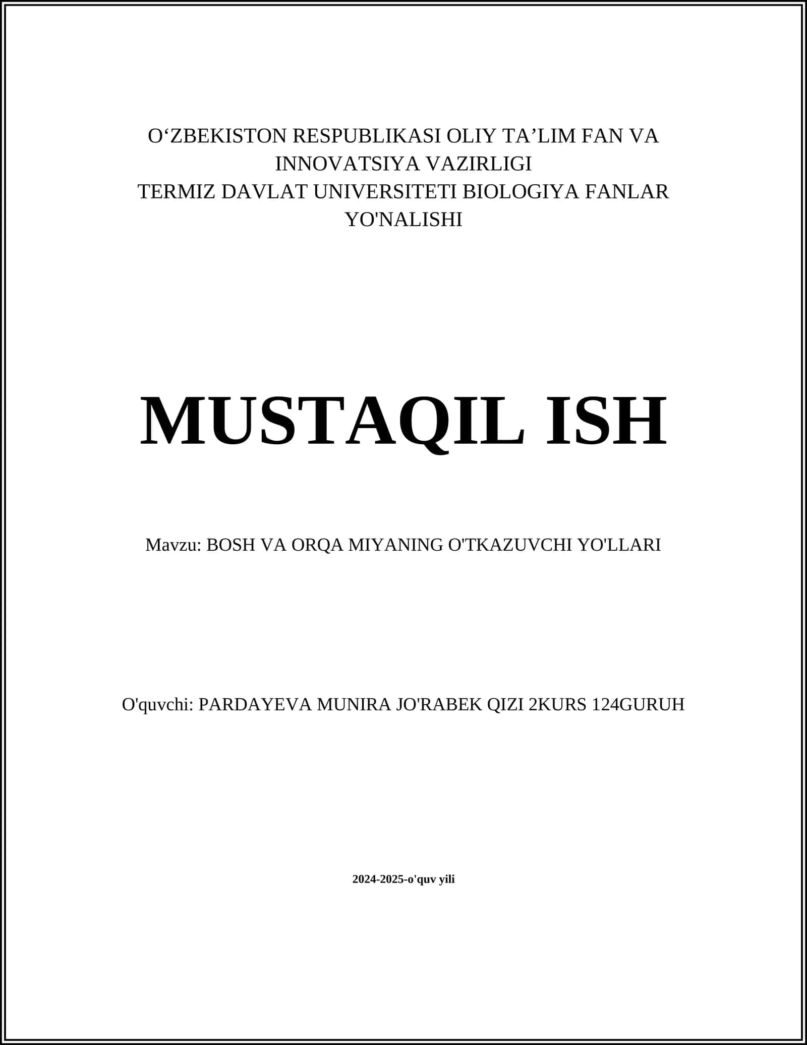Orqa Miyaning Anatomiyasi