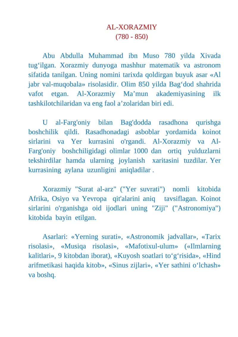 AL-XORAZMIY