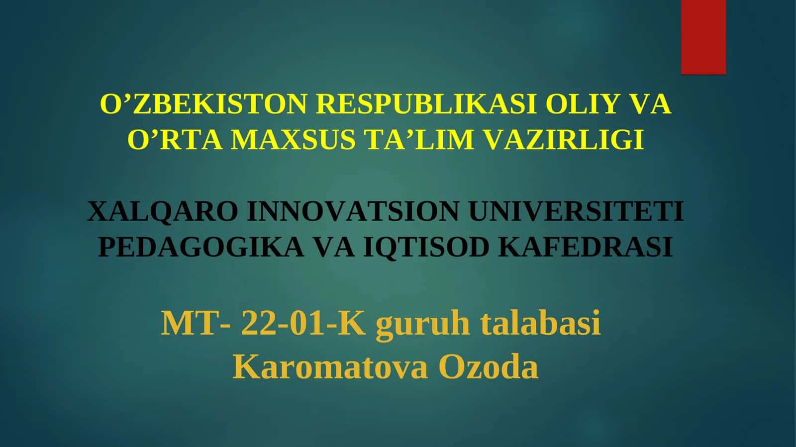 PEDAGOGIK FAOLIYATDA MULOQOT
